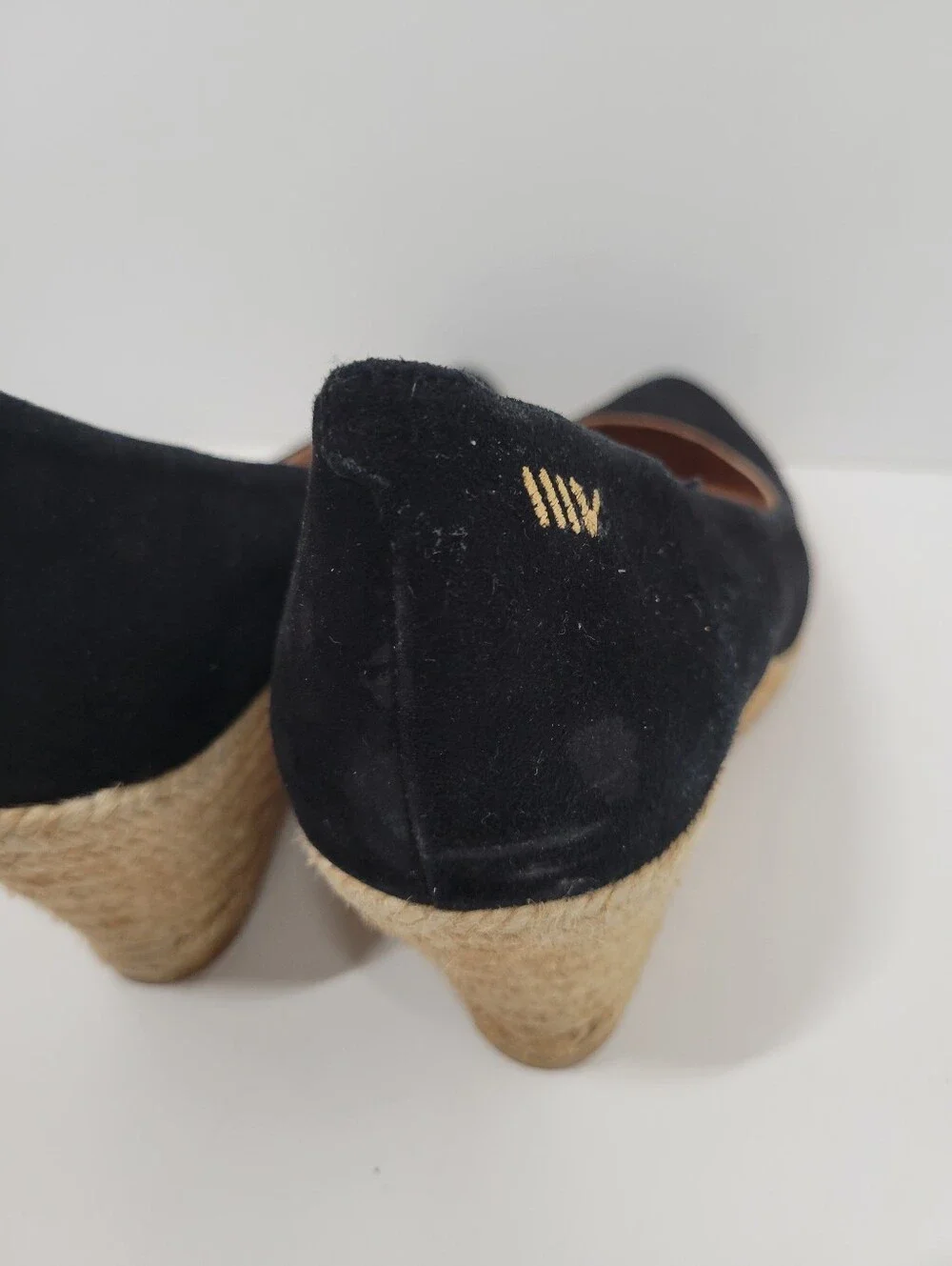 Viscata Black Velvet Wedge Heel Shoes Women's Size 41 US 10